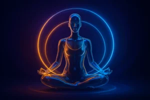 gentle yoga for stress relief infographic with relaxing poses and breathing tips