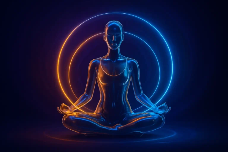 gentle yoga for stress relief infographic with relaxing poses and breathing tips